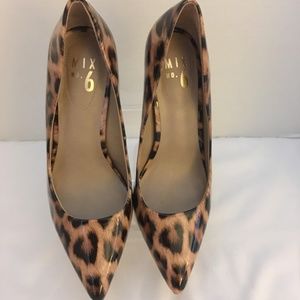 Mix 6 Animal Print Brown Patent Leather Heels